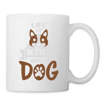 better with a dog - Tasse - Weiß - Rechts
