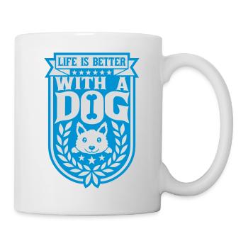 better with a dog - Tasse - Weiß - Rechts