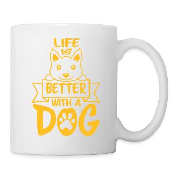 better with a dog - Tasse - Weiß - Rechts