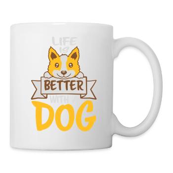 better with a dog - Tasse - Weiß - Rechts