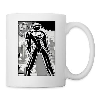 Roboter Comic Zukunft Cyborg Maschine Technik - Tasse - Weiß - Rechts