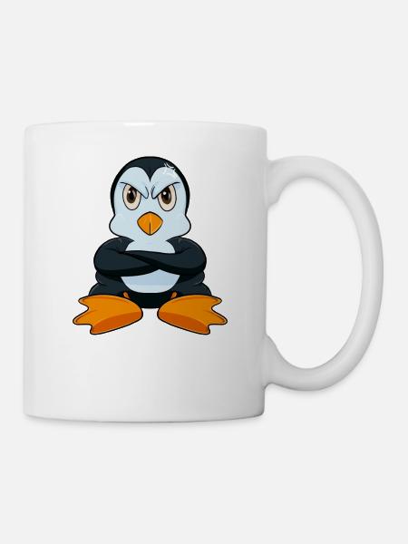 Nope Funny Lazy Penguin - Mug - white