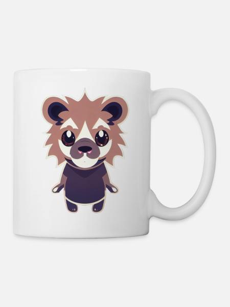 Mignon Lion Chibi Kawaii Style - Mug blanc - blanc