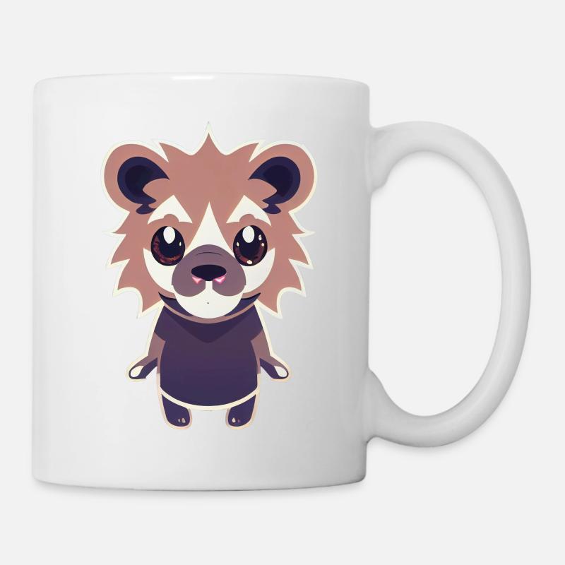 Cute Lion Chibi Kawaii Style - Mug - white