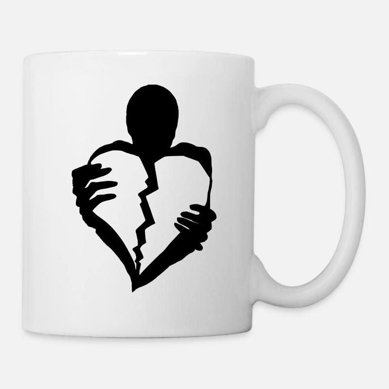Holding on to a broken heart - Mug - white