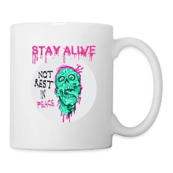 Drôle Halloween Zombie Apocalypse Tshirt / Design - Mug blanc - blanc - Droite