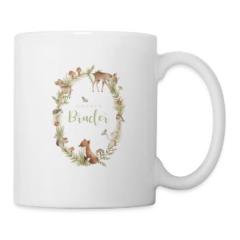 Geschenk Geschwister Großer Bruder Waldtiere - Tasse - Weiß - Rechts