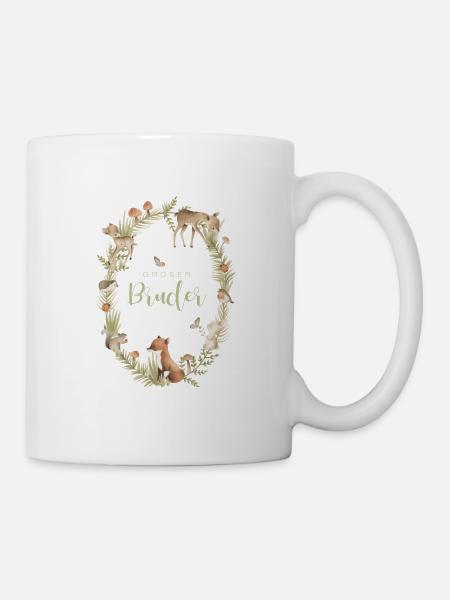 Geschenk Geschwister Großer Bruder Waldtiere - Tasse - Weiß