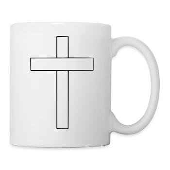 Cross Emoji Sketch Dessin Noir - Mug blanc - blanc - Droite