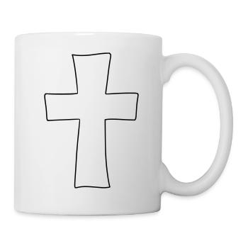 Cross Emoji Sketch Dessin Noir - Mug blanc - blanc - Droite
