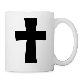 Cross Emoji Sketch Dessin Noir - Mug blanc - blanc - Droite