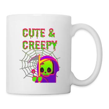 Drôle et mignon Halloween Design / Tshirt - Mug blanc - blanc - Droite