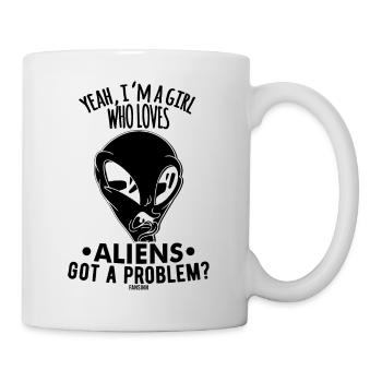 Une fille aime les extraterrestres - Mug blanc - blanc - Droite