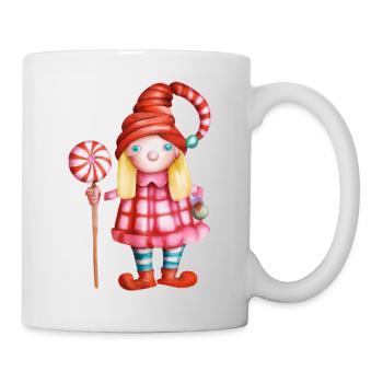 Jolie fille gnome avec sucette de Noël - Mug blanc - blanc - Droite