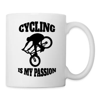 Fahrrad Mountainbike Fahrradtour Radeln Radfahren - Tasse - Weiß - Rechts