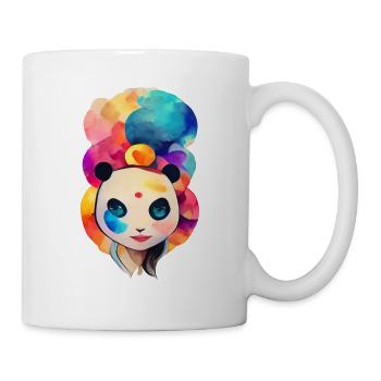 Femme panda mignonne colorée - Mug blanc - blanc - Droite