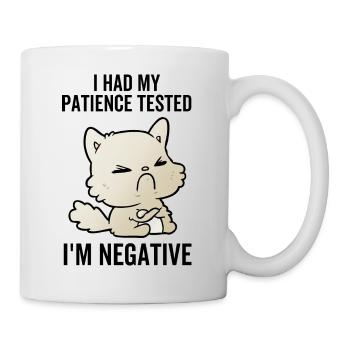 J’ai eu ma patience testée Je suis négatif - Mug blanc - blanc - Droite