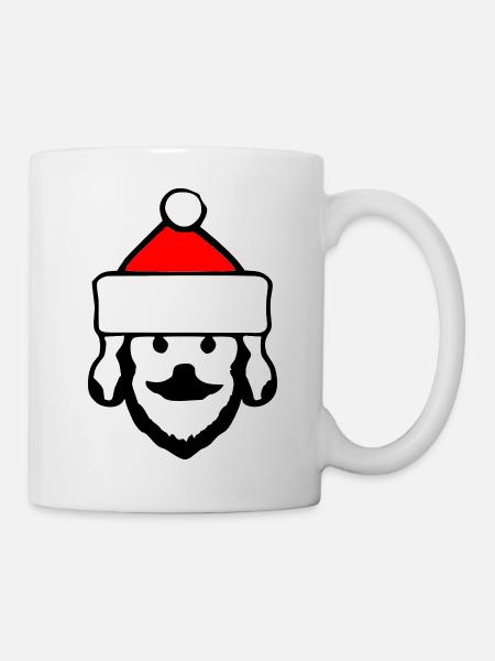 Weihnachtsmann Hund Weihnachten Hunde Vektor - Tasse - Weiß