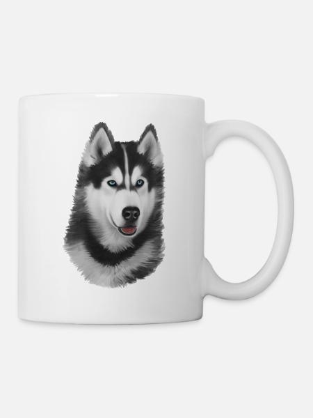 Husky peint - Mug blanc - blanc