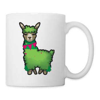 Alpaca Lama Christmas Green Christmas Tree - Mug - white - Right