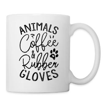 Animals Coffee And Rubber Gloves - Mug - white - Right