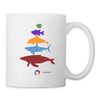 Pyramide ANIMALs Ozean - Tasse - Weiß - Rechts