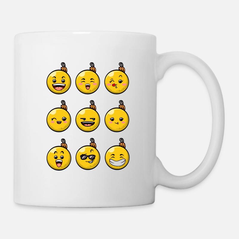 9 Christmas baubles #3/10 Yellow - Mug - white