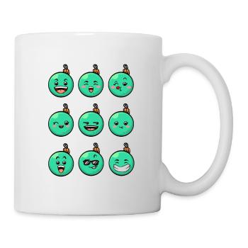 9 Weihnachtskugeln #5/10Türkis - Tasse - Weiß - Rechts