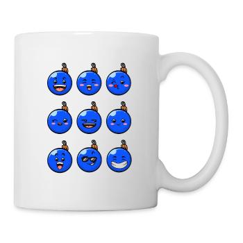 9 Weihnachtskugeln #6/10 Blau - Tasse - Weiß - Rechts