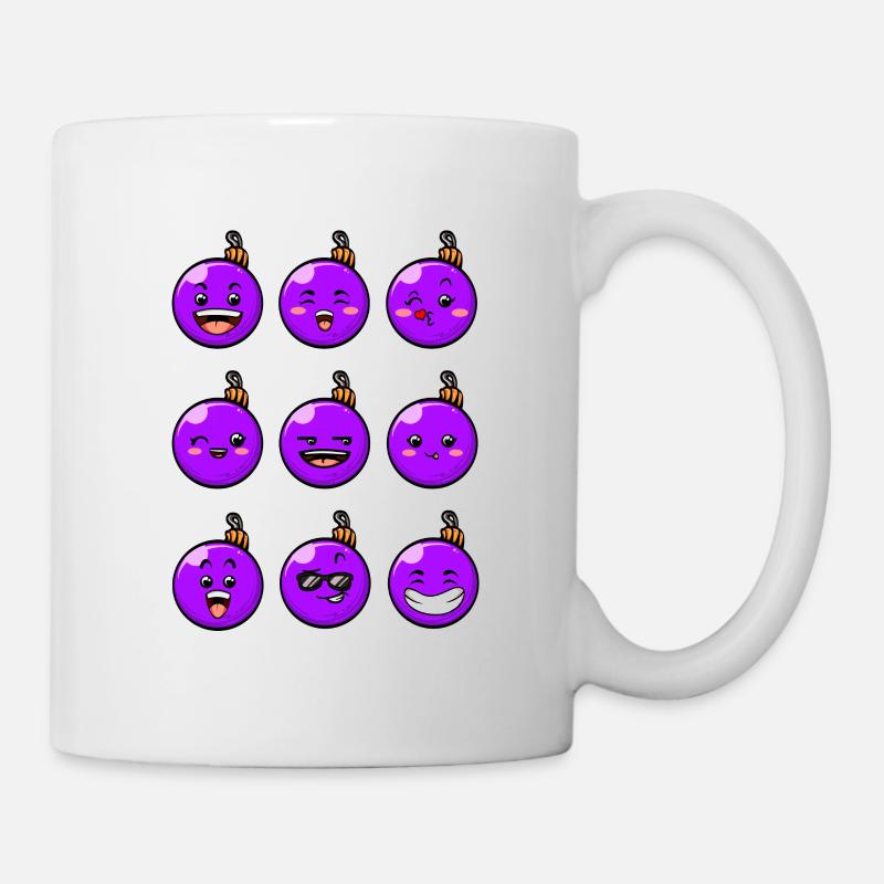 9 boules de Noël #8/10 violet - Mug blanc - blanc