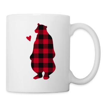 Familie Bär Pyjama Kariert - Tasse - Weiß - Rechts