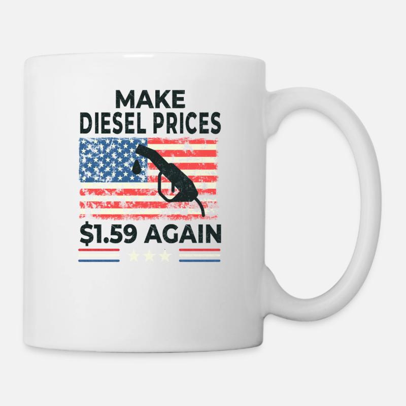 Produire diesel 1,59 $ à nouveau - Mug blanc - blanc
