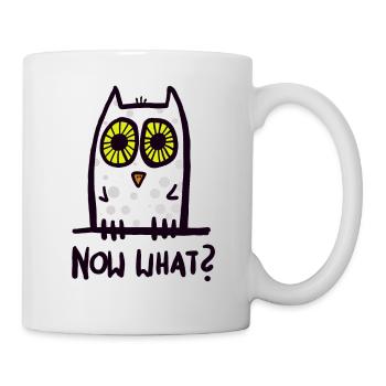 Quoi encore? Drôle de hibou - Mug blanc - blanc - Droite