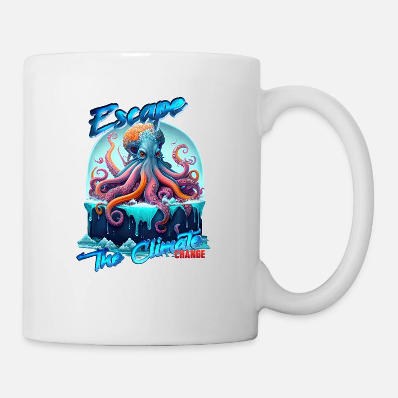 ESCAPE THE CLIMATE (changement) - Octopus Version - Mug blanc - blanc