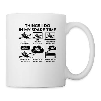 Dinge, die ich in meiner Freizeit mache - Kajakfahren - Tasse - Weiß - Rechts