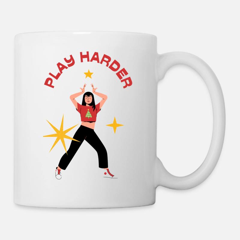 work hard, PLAY HARDER ! - Mug blanc - blanc