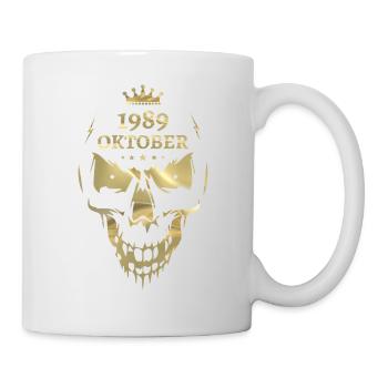 Oktober 1989 Totenkopf Gold - Tasse - Weiß - Rechts