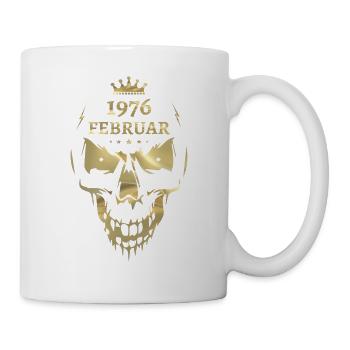 Februar 1976 Totenkopf Gold - Tasse - Weiß - Rechts