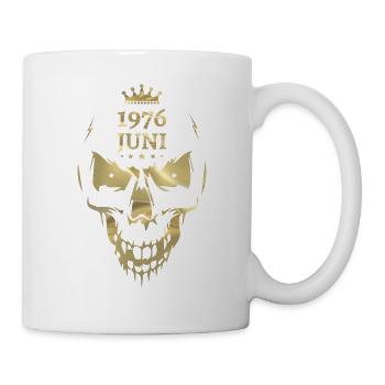 Juni 1976 Totenkopf Gold - Tasse - Weiß - Rechts