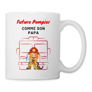 Future Pompier fille - Mug blanc - blanc - Droite