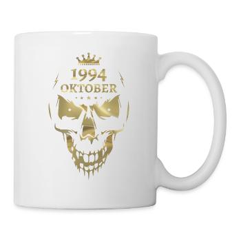 Oktober 1994 Totenkopf Gold - Tasse - Weiß - Rechts