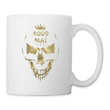 Mai 2009 Totenkopf Gold - Tasse - Weiß - Rechts