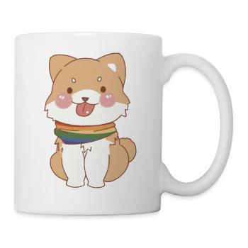 süßer Hund mit Pride-Halsband - Tasse - Weiß - Rechts