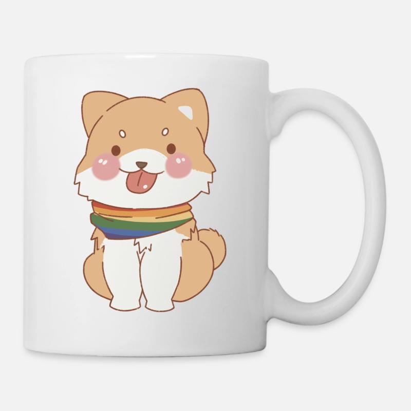 süßer Hund mit Pride-Halsband - Tasse - Weiß