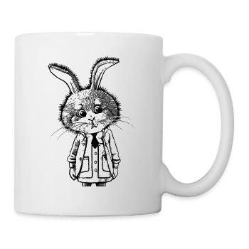 Cartoon Cuddly in dress with tie. - Mug - white - Right