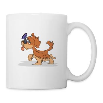 Dog with butterfly - Mug - white - Right