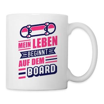 Leben auf dem Board (Skateboard) - Tasse - Weiß - Rechts