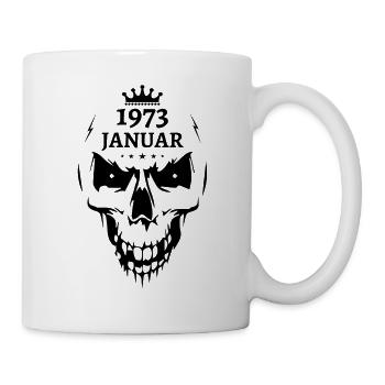 Januar 1973 Totenkopf - Tasse - Weiß - Rechts