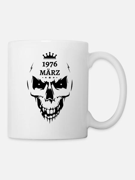 März 1976 Totenkopf - Tasse - Weiß