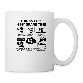 Ce que je fais pendant mon temps libre - Dinosaures - Mug blanc - blanc - Droite